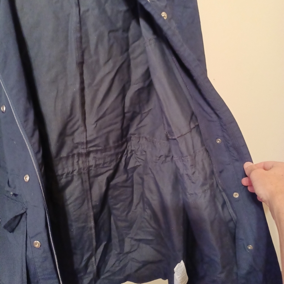 J Crew Womens Hooded Rain Jacket Coat XS Navy Blue Full Zip - Picture 4 of 8